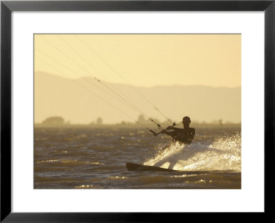 Kite Boarding In The Sacramento River, Sherman Island, Rio Vista, California by Josh Anon Pricing Limited Edition Print image
