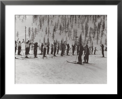 Skiing Lessons In The Mountains by A. Villani Pricing Limited Edition Print image