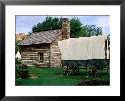 Wagon And Log Kitchen In Rural Complex, Old City Park, Dallas, Texas by Witold Skrypczak Pricing Limited Edition Print image