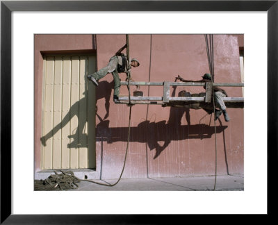 Painters Work On The Mexico House For The Old City Anniversary by James L. Stanfield Pricing Limited Edition Print image