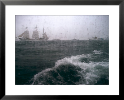 Tall Sailboat Sails In Baltic Sea On Rainy Day by Brimberg & Coulson Pricing Limited Edition Print image