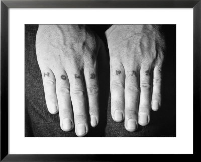 Knuckles Of A Us Sailor Displaying Tattooed Slogan Hold Fast by Carl Mydans Pricing Limited Edition Print image