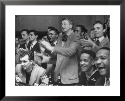 People Cheering Singer Ella Fitzgerald During Opening Night Of Bop City by Martha Holmes Pricing Limited Edition Print image