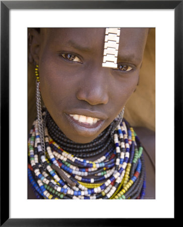 Portrait Of A Girl Of The Galeb Tribe, Lower Omo Valley, Ethiopia by Gavin Hellier Pricing Limited Edition Print image