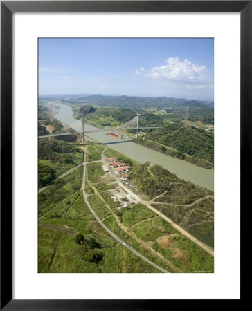 Panama, Panama City, The Panama Canal, Tanker Sailing Under Centenario Bridge by Jane Sweeney Pricing Limited Edition Print image