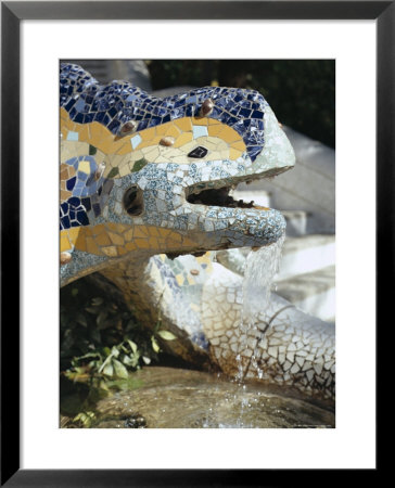 Close-Up Of Mosaic Dragon, By Gaudi, Parc Guell, Barcelona, Catalonia (Cataluna) (Catalunya), Spain by Peter Higgins Pricing Limited Edition Print image