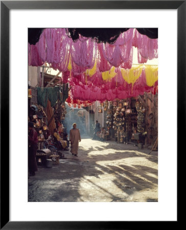 Figure In Wool Dyers Textile Souk, Marrakesh, Morocco, Africa by Jj Travel Photography Pricing Limited Edition Print image