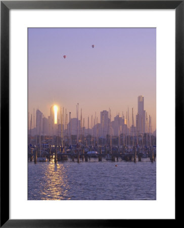 St. Kilda Harbour And Melbourne Skyline, Melbourne, Victoria, Australia, Pacific by Jochen Schlenker Pricing Limited Edition Print image
