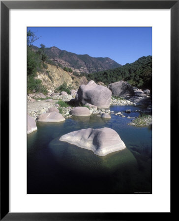 Green Pools Of The Sespe River, With Large Boulders, California by Rich Reid Pricing Limited Edition Print image