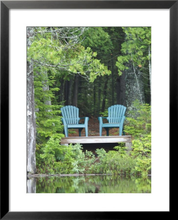 Two Chairs Sit At A Lakeside Camp, Moosehead Lake, Maine by Heather Perry Pricing Limited Edition Print image