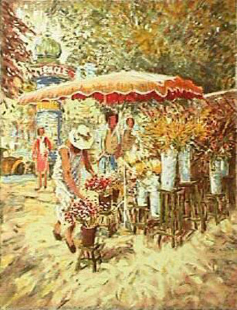 Marche Aux Fleurs by Claude Fossoux Pricing Limited Edition Print image