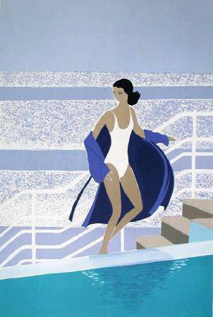 A La Piscine by Serge Lassus Pricing Limited Edition Print image