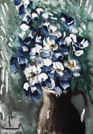 Les Delphiniums, 1955 by Maurice De Vlaminck Pricing Limited Edition Print image