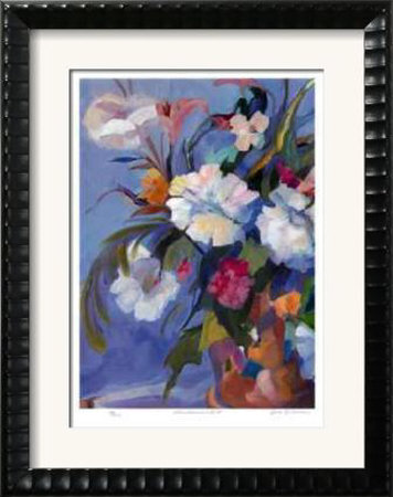 White Flowers In A Red Pot by Zora Buchanan Pricing Limited Edition Print image