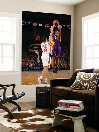 New York Knicks V Los Angeles Lakers, New York, Ny, Feb 10: Kobe Bryant, Landry Fields by Nathaniel S. Butler Pricing Limited Edition Print image