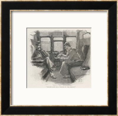 Silver Blaze Holmes And Watson In A Railway Compartment by Sidney Paget Pricing Limited Edition Print image