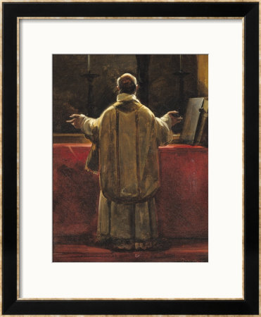 Priest At The Altar by Francois-Marius Granet Pricing Limited Edition Print image