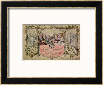 Christmas Card, Example Of The First Known Christmas Card Being Used, 1843 by John Callcott Horsley Pricing Limited Edition Print image