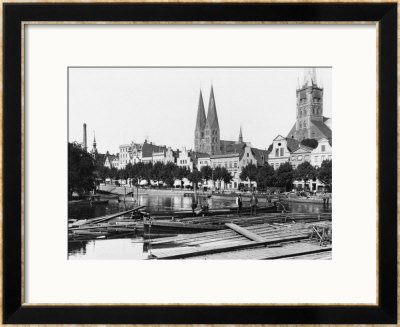 Selling Wood On The River Trave, Lubeck, Circa 1910 by Jousset Pricing Limited Edition Print image