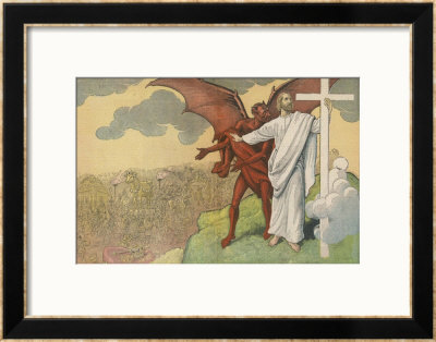 Satan Offers Jesus All Kinds Of Nice Things If He Will Only Renounce His Mission: But He Refuses by Eugene Damblans Pricing Limited Edition Print image
