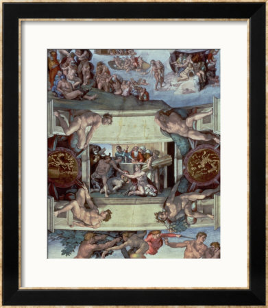 Sistine Chapel Ceiling : The Sacrifice Of Noah, 1508-10 by Michelangelo Buonarroti Pricing Limited Edition Print image