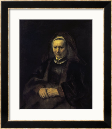 Portrait Of An Elderly Woman by Rembrandt Van Rijn Pricing Limited Edition Print image