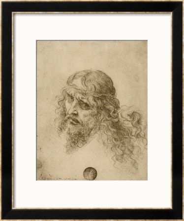 Head Of The Redeemer, Drawing, Galleries Of The Academy, Venice by Leonardo Da Vinci Pricing Limited Edition Print image