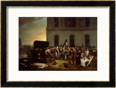 Burial Of Victims Of July Revolution In Front Of Colonnade Of Louvre, 30Th July 1830 by Jean Alphonse Roehn Pricing Limited Edition Print image
