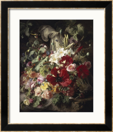 Still Life Of Lilies, Poppies And Roses by Theud Gronland Pricing Limited Edition Print image