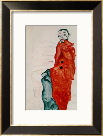 Self Portait As A Prisoner Ich Liebe Gegensaetze (I Love Antitheses) by Egon Schiele Pricing Limited Edition Print image