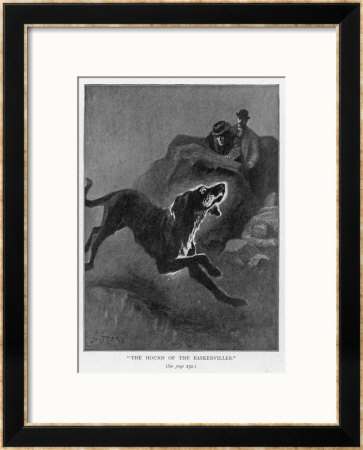 The Hound Of The Baskervilles Holmes And Watson Watch The Fearful Hound by Sidney Paget Pricing Limited Edition Print image