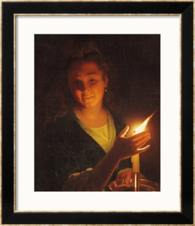 Woman With A Candle by Godfried Schalken Or Schalcken Pricing Limited Edition Print image
