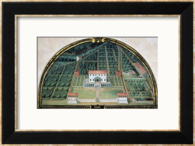 Villa Poggio A Caiano From A Series Of Lunettes Depicting Views Of The Medici Villas, 1599 by Giusto Utens Pricing Limited Edition Print image