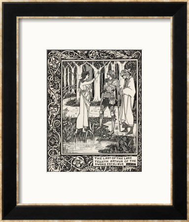 Arthur Learns Of The Sword Excalibur From The Lady Of The Lake by Aubrey Beardsley Pricing Limited Edition Print image