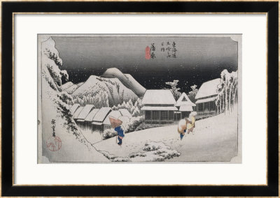 Night Snow, Kambara', From The Series 'The Fifty-Three Stations Of The Tokaido' by Ando Hiroshige Pricing Limited Edition Print image
