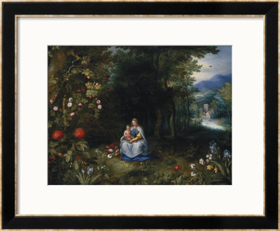 The Madonna And Child In A Wooded River Landscape by Jan Brueghel The Elder Pricing Limited Edition Print image