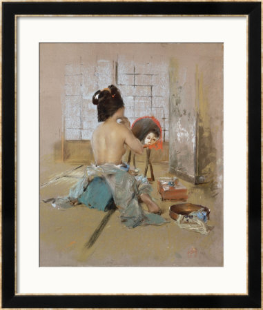 Geisha At Her Toilet by Thomas Jones Barker Pricing Limited Edition Print image