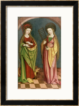 St. Margaret Of Antioch And St. Faith, Circa 1500 by Master Of Wurzendorf Pricing Limited Edition Print image