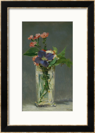 Carnations And Clematis In A Crystal Vase, 1882 by Édouard Manet Pricing Limited Edition Print image