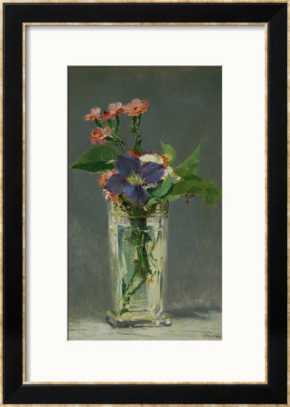 Carnations And Clematis In A Crystal Vase, 1882 by Edouard Manet Pricing Limited Edition Print image