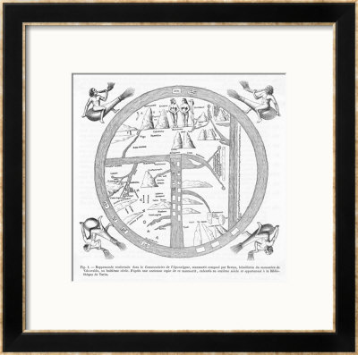 Medieval Map Showing Adam, Eve And The Serpent, Various Rivers And The Four Winds Blowing by Beatus Turin Pricing Limited Edition Print image