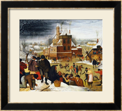 Townsfolk Skating On A Castle Moat by Pieter Bruegel The Elder Pricing Limited Edition Print image