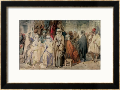 Figures In The Bazaar, Constantinople by Amadeo Preziosi Pricing Limited Edition Print image