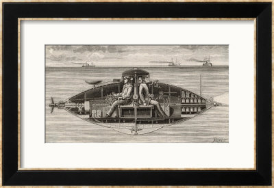 Designed By Claude Goubet In 1885: The First Electrically Powered Submarine by Poyet Pricing Limited Edition Print image
