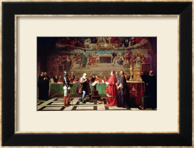 Galileo Galilei Before Members Of The Holy Office In The Vatican In 1633, 1847 by Joseph-Nicolas Robert-Fleury Pricing Limited Edition Print image