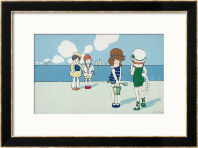 Children On The Beach, Wanting To Make Friends But Feeling A Bit Shy by A. Bertiglia Pricing Limited Edition Print image
