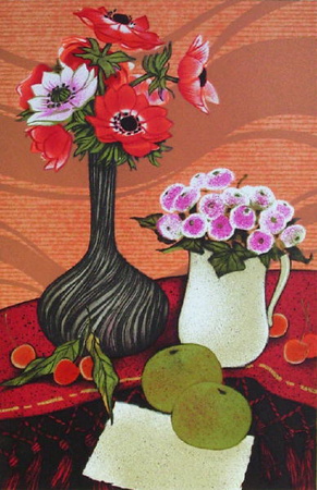 Bouquet D'anemones by Yves Ganne Pricing Limited Edition Print image