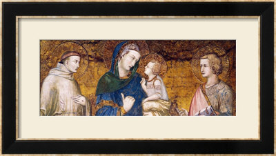 Virgin And Child With St. Francis And St. John The Evangelist by Pietro Lorenzetti Pricing Limited Edition Print image