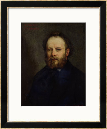 Portrait Of Pierre Joseph Proudhon (1809-65) 1865 by Gustave Courbet Pricing Limited Edition Print image