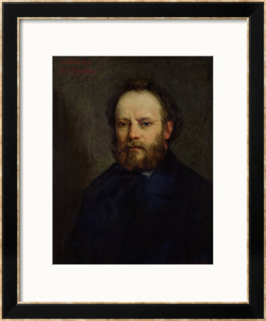 Portrait Of Pierre Joseph Proudhon (1809-65) 1865 by Gustave Courbet Pricing Limited Edition Print image
